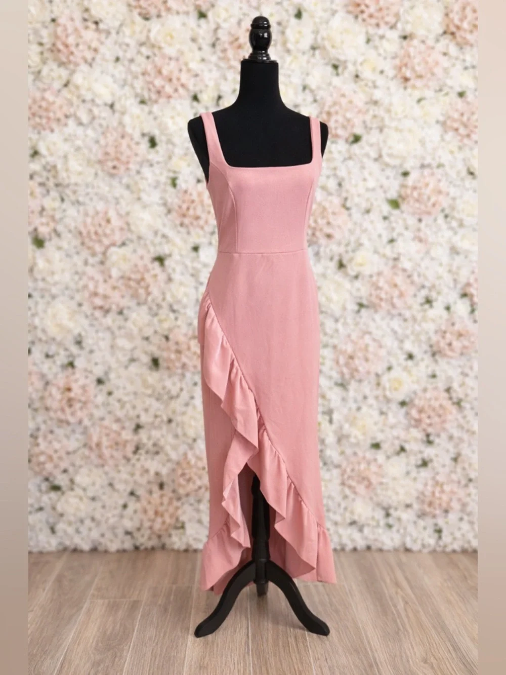 Immaculate Excellence Pink Sleeveless Ruffled Tulip Maxi Dress - Picture 1 of 3